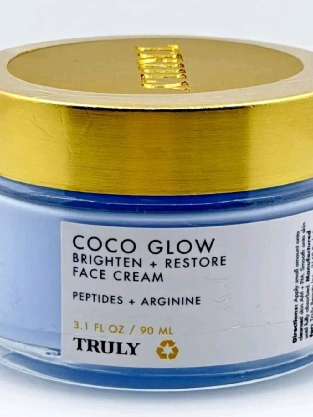 TRULY Coco Glow Brighten + Restore Face Cream - Light Blue & Gold